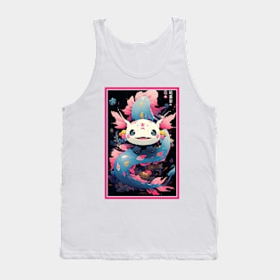 Cute Axolotl Anime Art Design | Cute Animals | Axolotl Hentaii Chibi Kawaii Design Tank Top